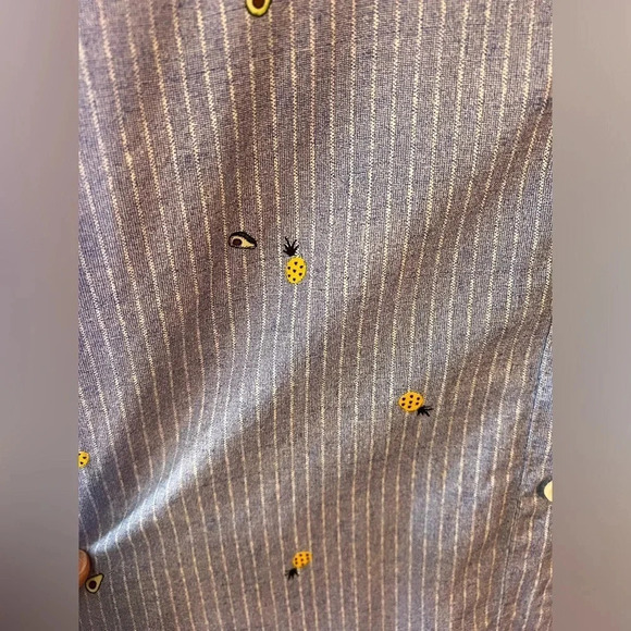Old Navy Button Down Shirt Classic Blue Avocado‎ Pineapple Graphic XXL Fruit - Picture 6 of 6